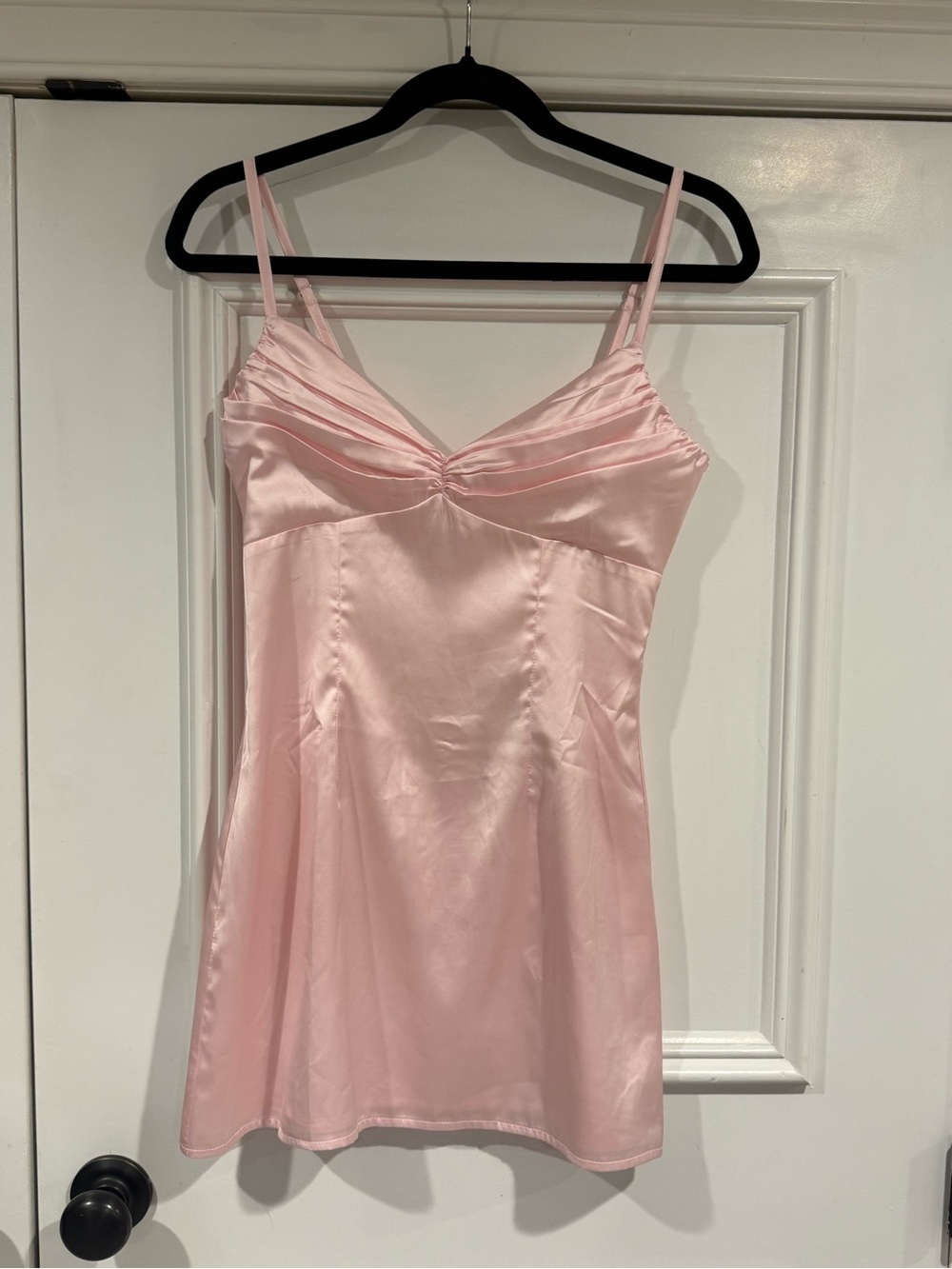 Beginning Boutique Blush Pink Satin Slip Dress